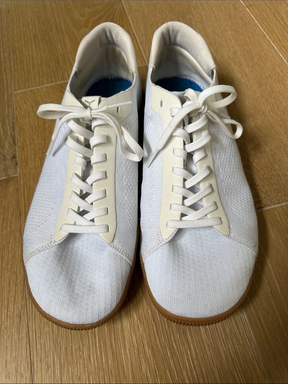 Flux Adapt Knit Trainer Minimalist Wide Toe Box Shoes White Gum Men’s 11.5